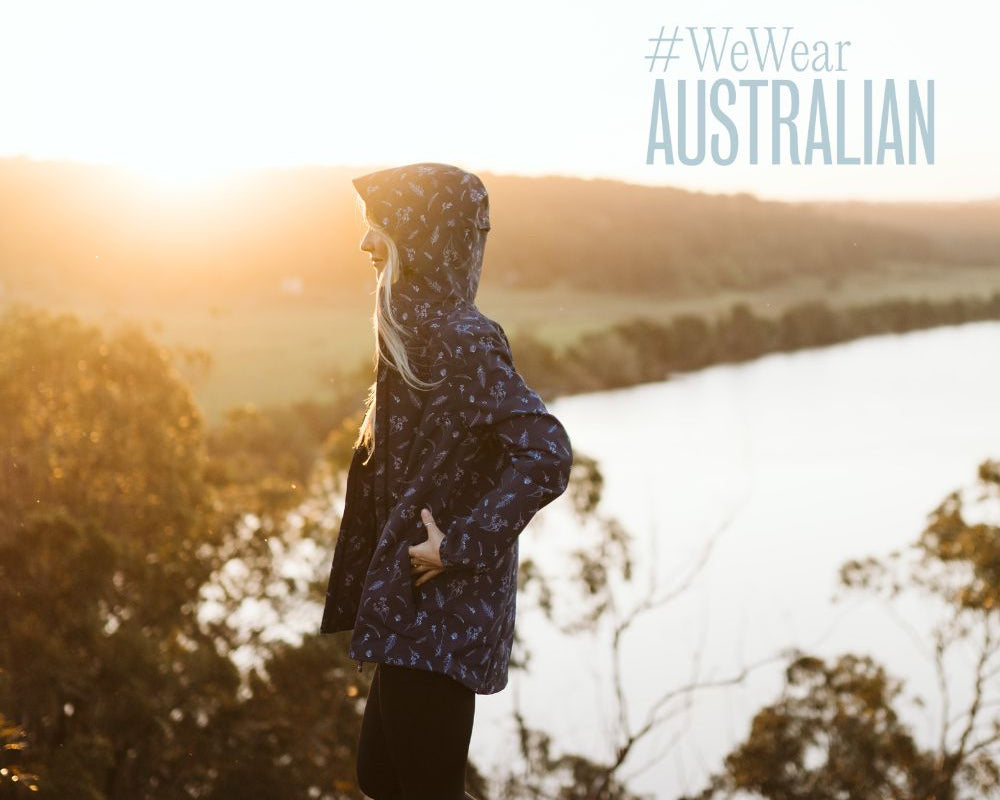 Model in nature wearing a jacket