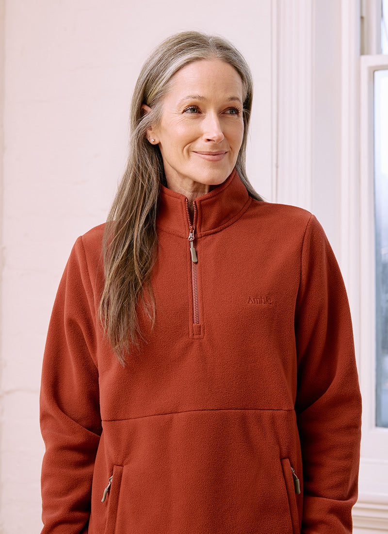 Sugarloaf Fleece Jumper - Terracotta